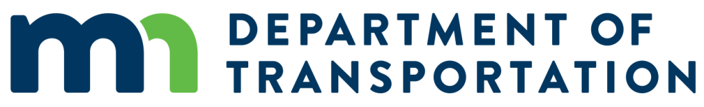 Logo with "Department of Transportation" text and stylized "M" in blue and green.