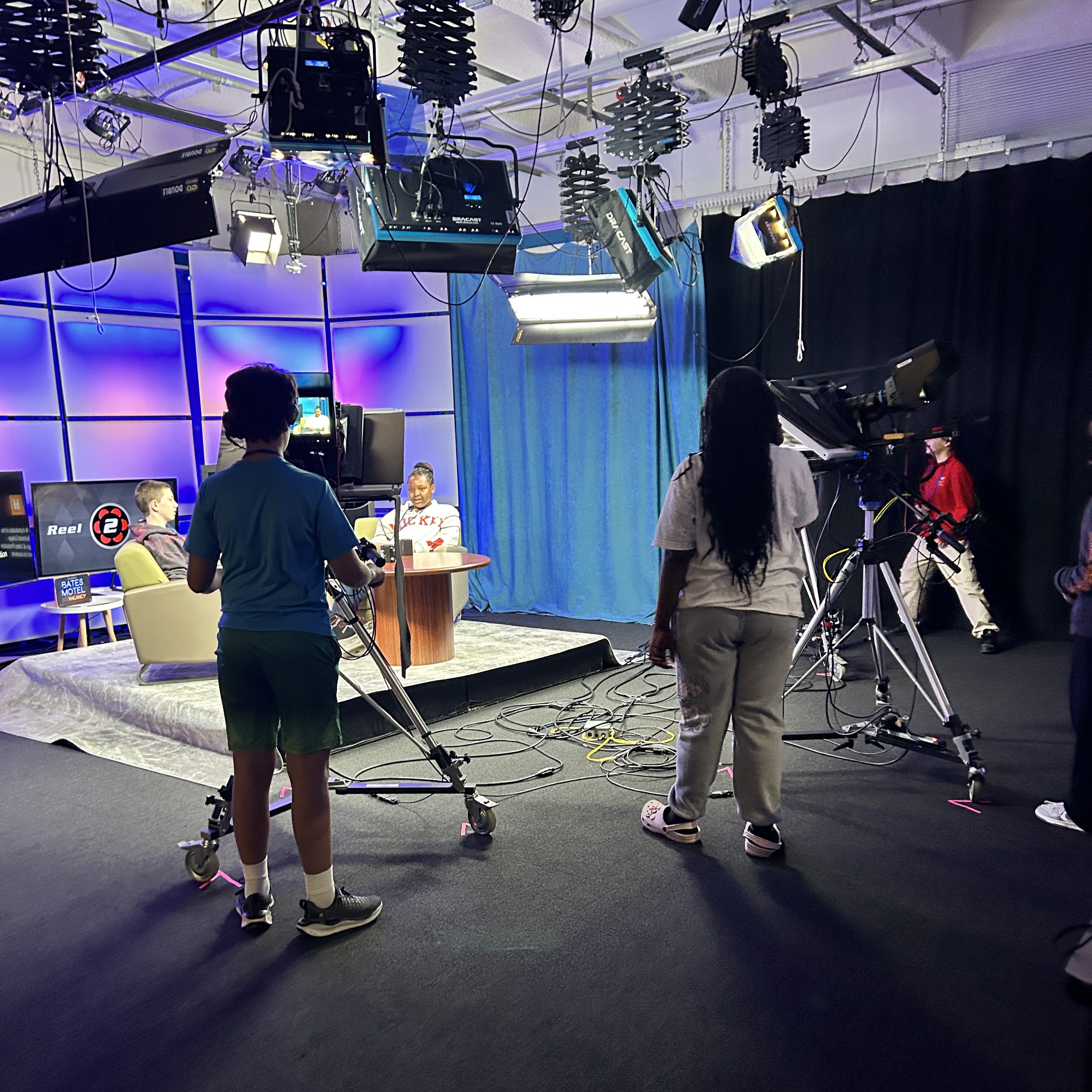Students broadcast a mock news show