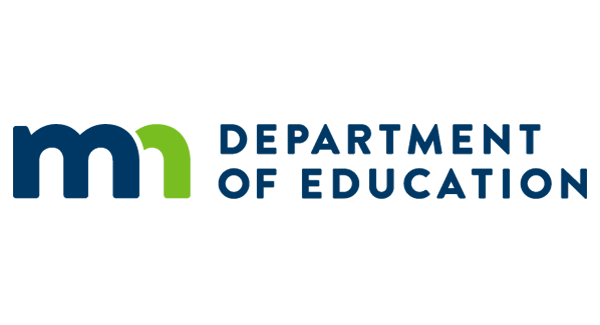 MN Department of Education logo with blue and green 'mn' and blue text on white background.