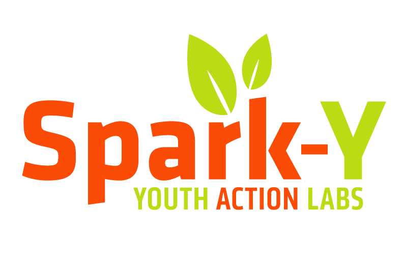 Spark-Y logo with green leaves and text "Youth Action Labs" underneath the main title.