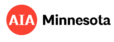 AIA Minnesota logo with "AIA" in white on a red circle and "Minnesota" in black text.