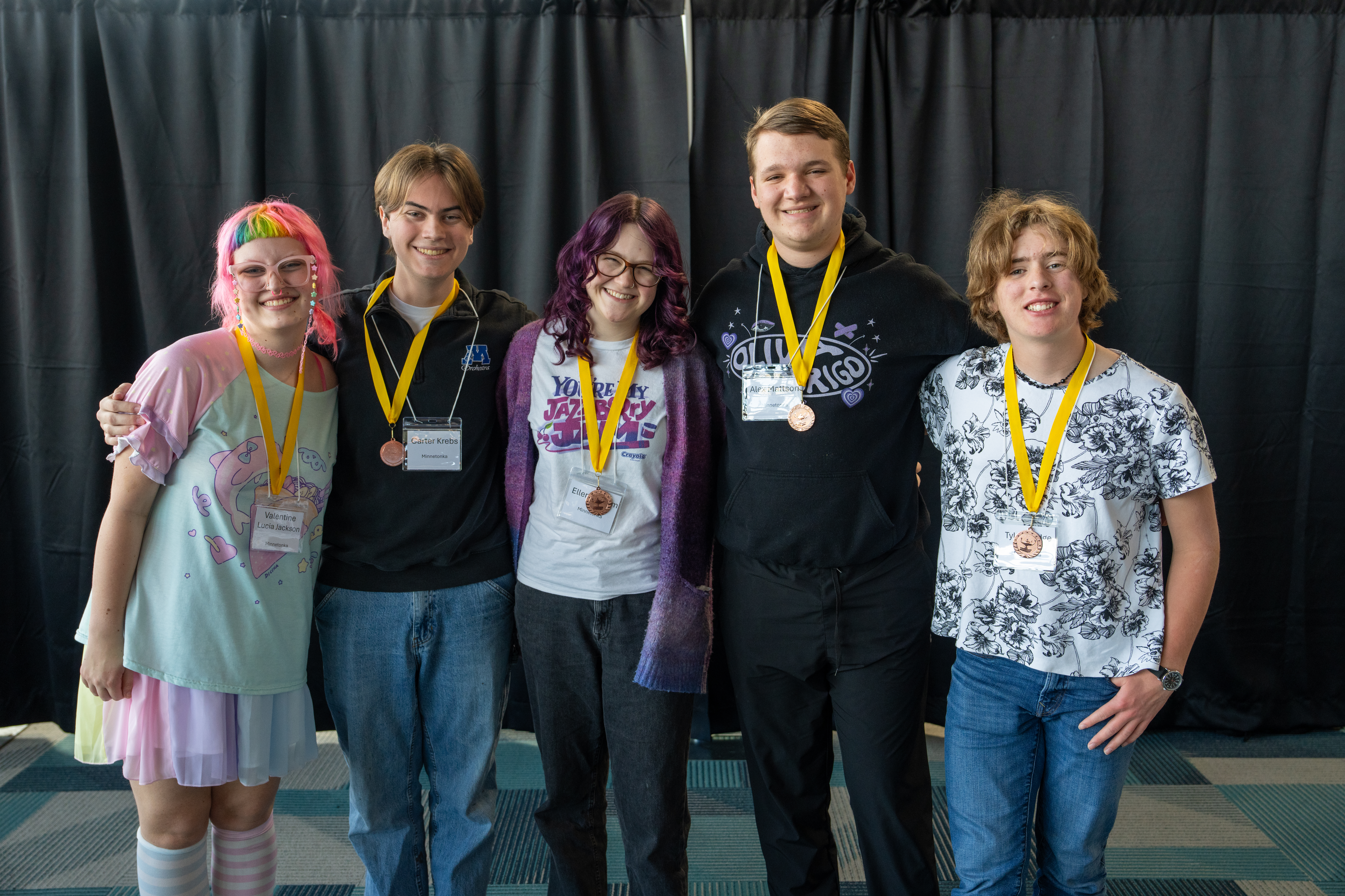 A Knowledge Bowl team poses after placing at the State Meet